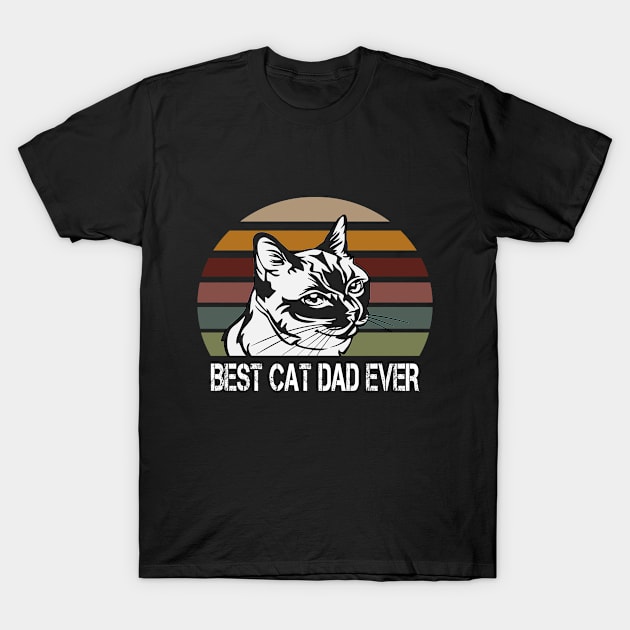 Vintage Best Cat Dad Ever Funny Gift Idea T-Shirt by karascom